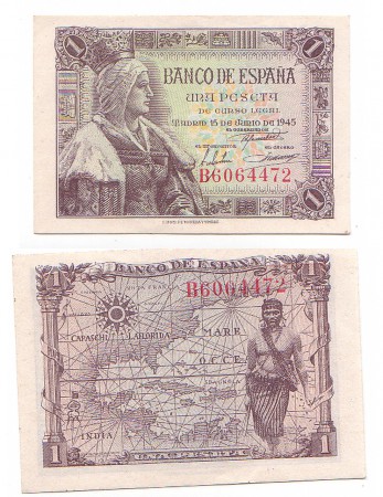 20 eur 1 peseta 1945 plancha